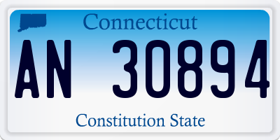 CT license plate AN30894