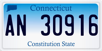 CT license plate AN30916