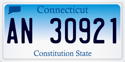 CT license plate AN30921