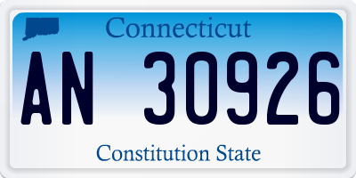 CT license plate AN30926