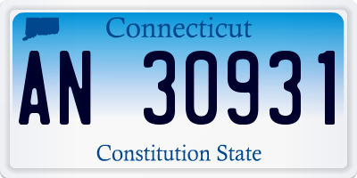 CT license plate AN30931