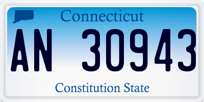 CT license plate AN30943