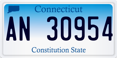 CT license plate AN30954