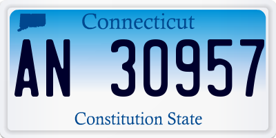 CT license plate AN30957