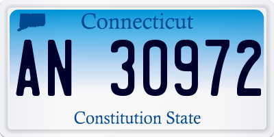 CT license plate AN30972
