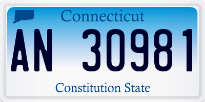 CT license plate AN30981