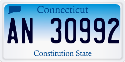 CT license plate AN30992