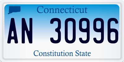 CT license plate AN30996