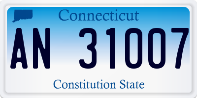 CT license plate AN31007