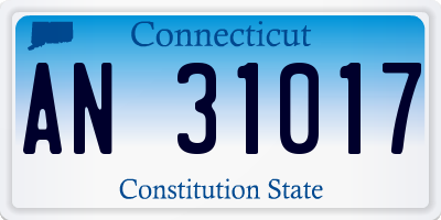 CT license plate AN31017