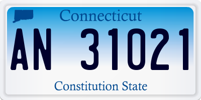 CT license plate AN31021