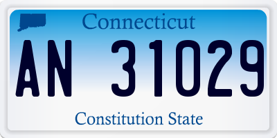 CT license plate AN31029