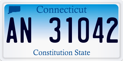 CT license plate AN31042
