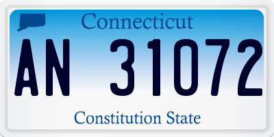 CT license plate AN31072