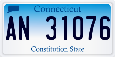 CT license plate AN31076