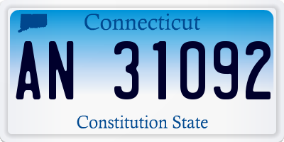 CT license plate AN31092