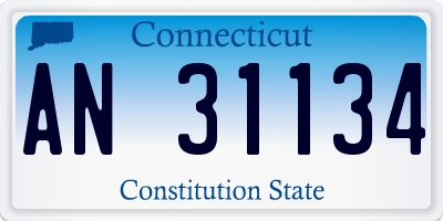 CT license plate AN31134