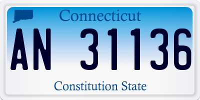 CT license plate AN31136