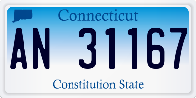 CT license plate AN31167