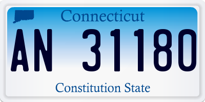 CT license plate AN31180