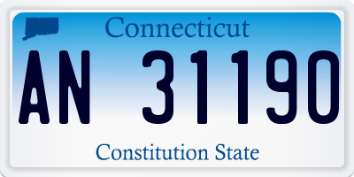 CT license plate AN31190