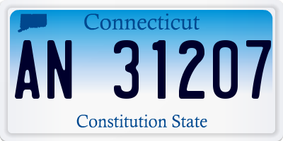 CT license plate AN31207