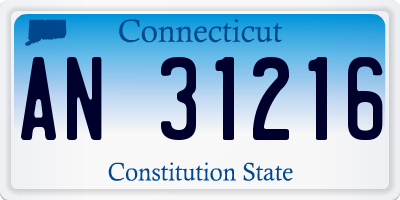 CT license plate AN31216