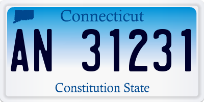 CT license plate AN31231
