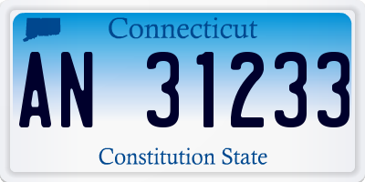 CT license plate AN31233