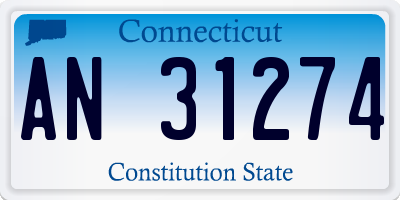 CT license plate AN31274