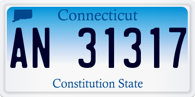 CT license plate AN31317