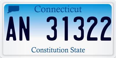 CT license plate AN31322