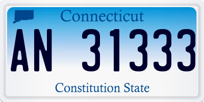 CT license plate AN31333