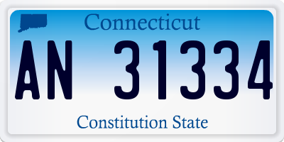 CT license plate AN31334
