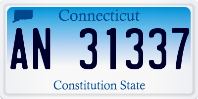 CT license plate AN31337