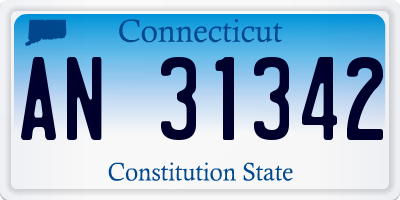 CT license plate AN31342