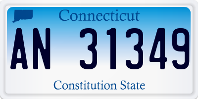 CT license plate AN31349