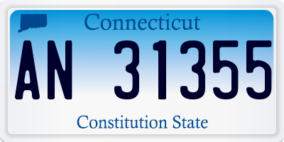CT license plate AN31355