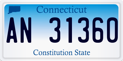 CT license plate AN31360