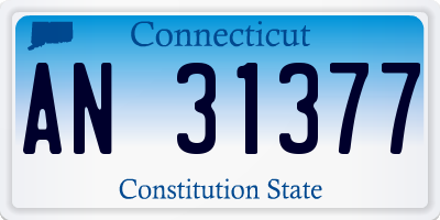CT license plate AN31377
