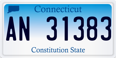 CT license plate AN31383