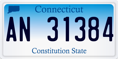 CT license plate AN31384