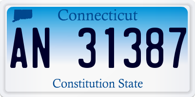 CT license plate AN31387