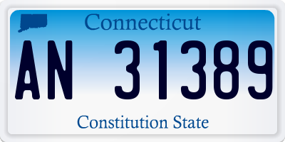 CT license plate AN31389