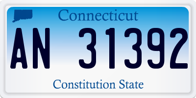 CT license plate AN31392