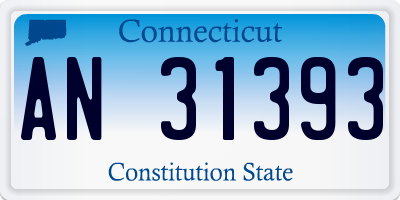 CT license plate AN31393