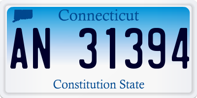 CT license plate AN31394