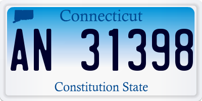 CT license plate AN31398
