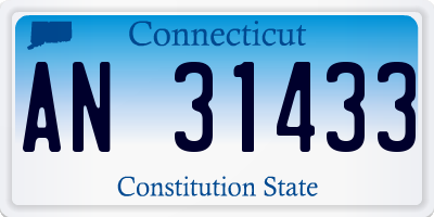 CT license plate AN31433
