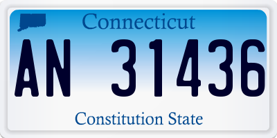 CT license plate AN31436